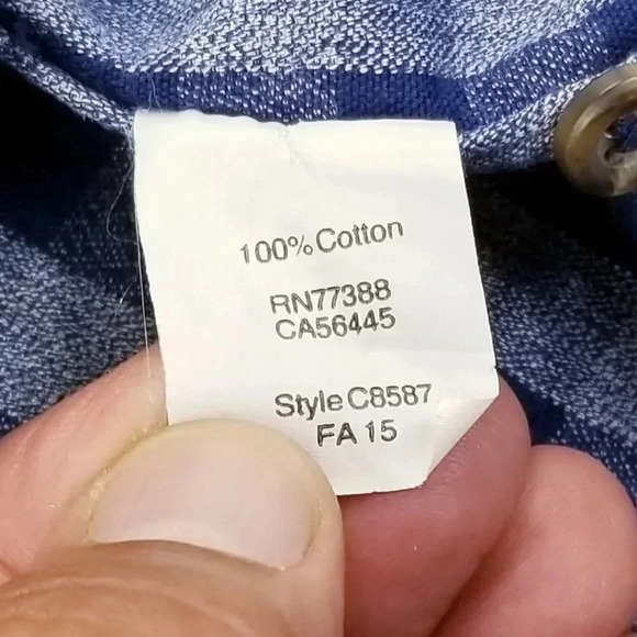 J Crew Jaspe Slim Button Down Blue Gray Check Mens - Picture 6 of 6